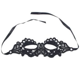 QUEEN LINGERIE ENCHANTING BLACK LACE EYE MASK ONE SIZE