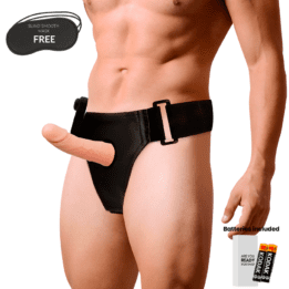 HARNESS ATTRACTION MARCOS  STRAP-ON HOLLOW EXTENDER  VIBRATOR 15 X 5 CM